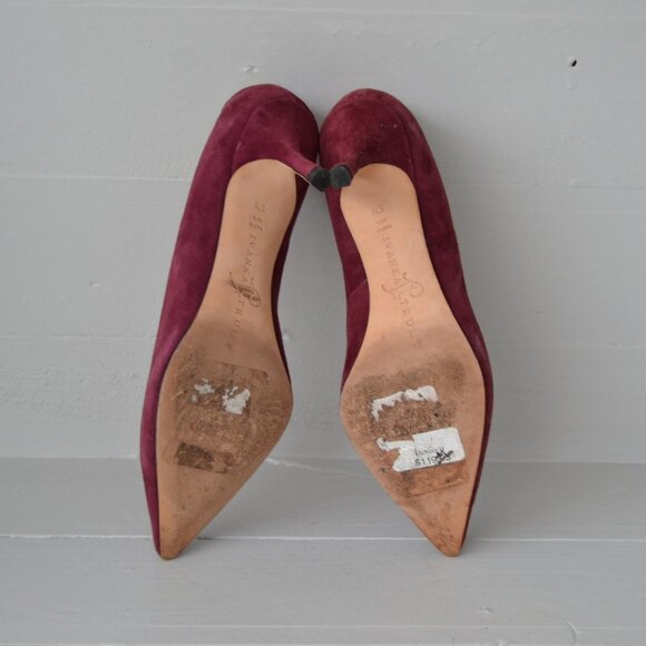 Ivanka Trump Kitten Heels Dark Purple Women's 5.5 Formal Suede Leather Sole - Picture 7 of 8